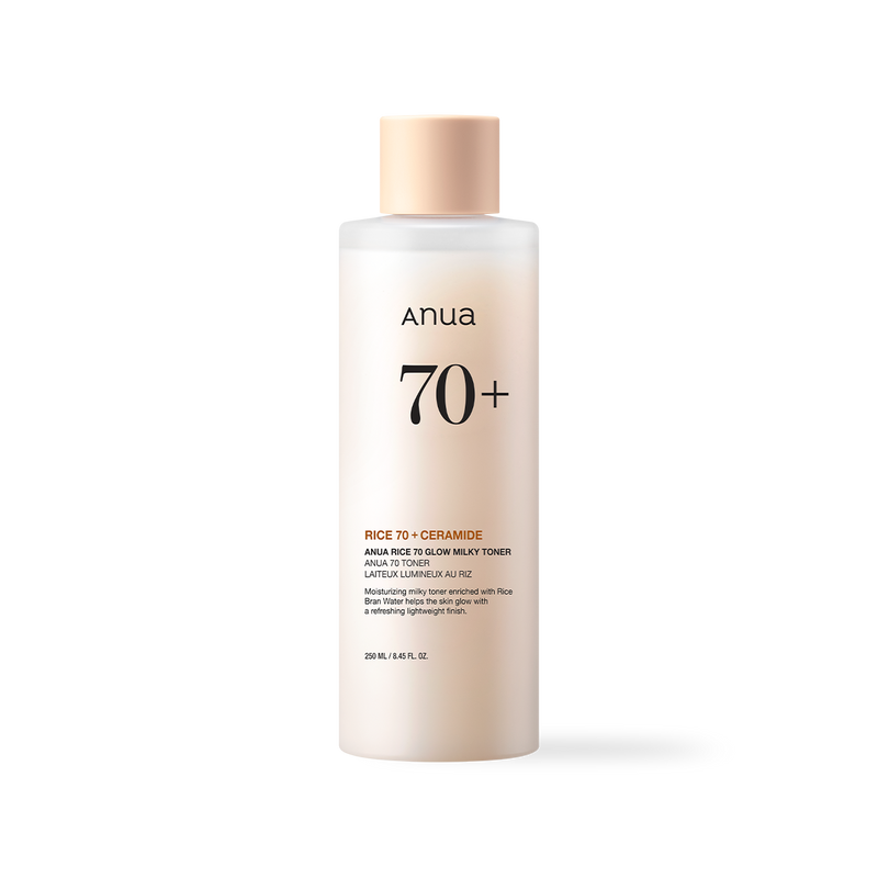 Anua Rice 70 Glow Milky Toner bottle, 250 ml