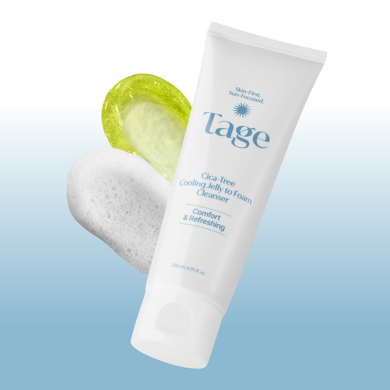 Tage Cica-Tree Cooling Jelly-to-Foam Cleanser tube, 120 ml